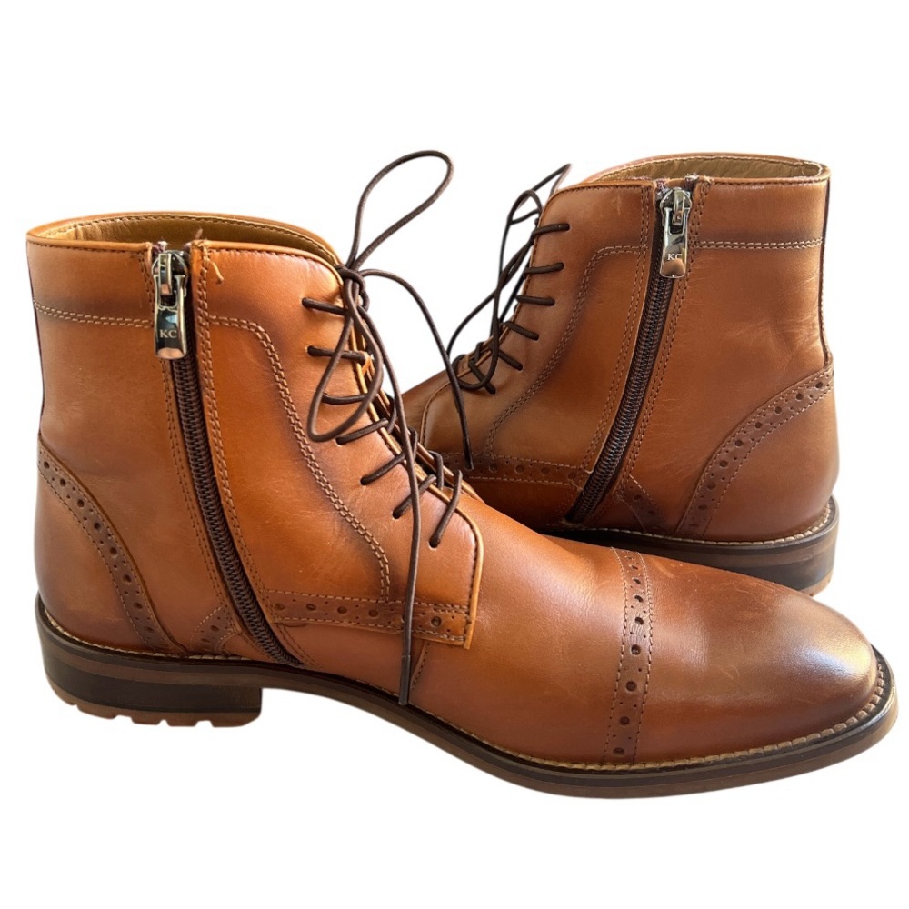 Reaction Kenneth Cole - Kevin Lace-Up Gunner Cap Men’s Dressing Boots Size 8 - Picture 6 of 12